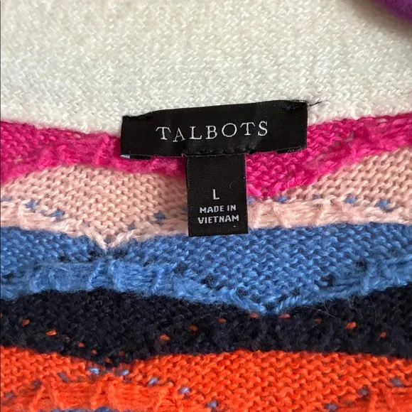 Talbots Multicolor Striped Cardigan - Picture 2 of 4
